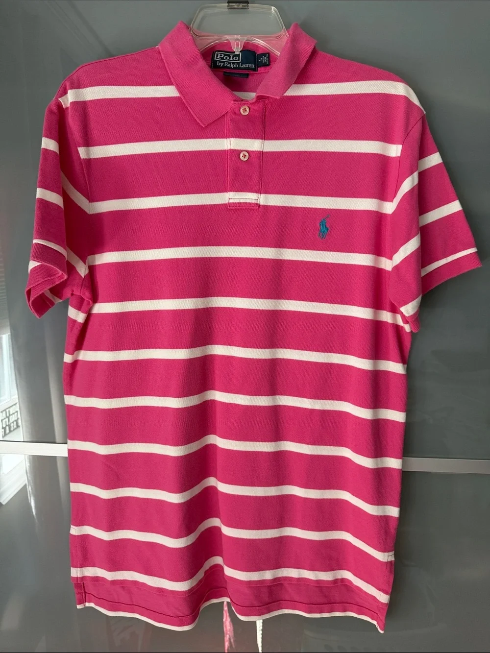 Polo by Ralph Lauren Bright Pink with White Striped Polo
